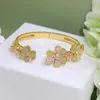 Bangle The - Selling Fashion Brand European Women's Luxury Jewelry Three-leaf Flower Bracelet Sweet Banquet Accessories