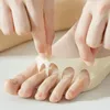 Calzini da donna Calzino sottile estivo Punta aperta Invisibile Five Finger Ice Silk Boat Caviglia bassa senza cuciture in silicone antiscivolo