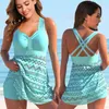 Swim Wear Sexig ihålig skarv bikini baddräkt kvinnor två stycken badkläder brasiliansk tankini set kvinnlig strandkläder baddräkt 6xl 230303