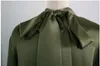 Women s Blouses Shirts Vintage Tops Bow Collar OL Lantern Sleeve Blouse Elegant Pearly Cufflink SL105 230303