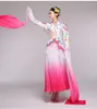 ステージウェアbai hua zheng yan pink gradient gradient chiffon dance costume clashical folk modern fan umbrella hairpe