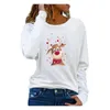 Women's Blouses O-neck Long Sleeve Plus Size Women Clothing Female High Street Shirts For Work Blusas Mujer Christmas Elk Print Shirt