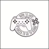 Cartoon accessoires gamer email pin gaming quote broches videogame speler tienerjongens hoed shirt metal badges cadeau voor geeksngamers dhgnc