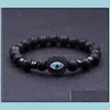 Perles Brins Friedman Lava Pierre Volcanique Devils Eye Bracelet Hommes Et Femmes Huile Essentielle Diffusion Yoga Couple Bijoux Drop De Dhvem