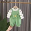 Kläder sätter hösten vårkläder för spädbarn baby blommor tryck topp overall 2st flickor söta barn outfit född tjej kostym 0-4y