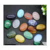 Stone 18X25Mm Flat Back Assorted Loose Oval Cab Cabochons Beads For Jewelry Making Healing Crystal Wholesale Drop Delivery Dhspv