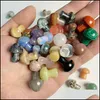 Stone 20Mmx15Mm Mushroom Statue Natural Carved Decoration Quartz Hand Polished Healing Crystal Reiki Trinket Gift Room Ornament Drop Dha6P