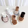 First Walkers Baby Sock Shoes Cartoon Bear Dier Winter warme kousen pluche slippers indoor outdoor peuter jongensmeisjes