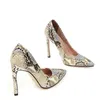 Dress Shoes 2023 Women's 11cm Snake Pattern High Heels Thin Sexy Nightclub Pointed Large Size 34 To 48