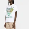 23SS Nuevo diseñador de Casablanca Moda clásica Camiseta de algodón Club de tenis Estadio Hombres y mujeres Suelto Versátil Manga corta Tee310u