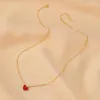 Hänge halsband enkelt rött kärlek hjärta för kvinnliga damer minimalistisk geometrisk klavikelkedjor halsband mode smycken smycken
