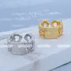 Casal Rings Vivi West Designer Love Squeleto Twist Chain Ring Gold e Silver Abertura de tamanho igual Casamento noivado de luxo Bijoux Cjewelers