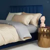 Bedding Sets Nordic Luxury Set Solid Color Simple Soft Quilt Bedspread Pillowcase Bedroom Home Textiles