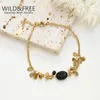 Link Armbänder Kette Wild Free Romantische Naturstein Exquisite 2023 Französisch Vintage Edelstahl Handgemachte Metall Wafer Schmuck Für