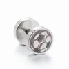 Stud Earrings Jisensp 1PC Stainless Steel Football Geometric Round Fake Plug For Men Street Sport Jewelry Birthday Gift