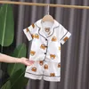 New summer Baby Pyjamas Sets Kids Clothes Clothing Sets Children Cartoon Pajamas For Girls Boys Sleepwear Long-sleeved Cotton Nightwear b1wj#