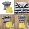 Kläder sätter 2st sommar coola barn baby pojke gentleman kläder mode spädbarn randiga djurtryck toppar shorts strand set 6m5 år dr dhtvv