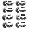 Falsos cílios 1 par 9D Faux Mink Messy Felfy Wispies Multilayers Soft Lashes Extension Reutilable Eye Makeup Tool