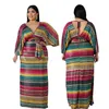 Ethnic Clothing 2023 Autumn Fashion African Women V-neck Beauty Plus Size Long Dress Dresses For 2XL-6XL