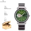 Wristwatches BOBO BIRD 2023 Automatic Mechanical Watch For Men Openwork Design Wooden Stainless Steel Combination Relogio Masculino Gift