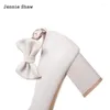 Dress Shoes Princess Girl High Heels Pink White Bow Cute Women Wedding Sys-1679