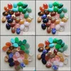 Stone Cut Faceted Natural Assorted Oval Flat Base Cab Cabochon Cystal Loose Beads For Necklace Earrings Jewelry Clothes Accessories Dh6Ja