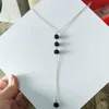 Pendant Necklaces Chain Tassel Natural Black Lava Stone Necklace Volcanic Rock Beads Diy Aromatherapy Essential Oil Diffuser Women J Dhtph