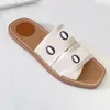 Designer summer beach slippers fashion top slacker low heel slippers leather letters women's cartoon skateboard women's shoes metal women's sandals 35-42 with box