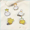 Cartoon Accessories Lovely Animal Enamel Pin Custom Naughty Skate Goose Duck Chicken Brooch Bag Lapel Funny Badge Jewelry Gift For K Dhx3H