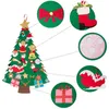 Décorations de Noël Feutre Arbre 45,6 Pouces 3D DIY Set Avec 29 Pièces D'ornement Décor Tenture Murale Enfants Cadeaux