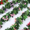 Декоративные цветы 220 см искусственные розовые гирлянды растения виноград