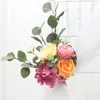 Sedia fiori decorativi posteriori fiore di seta artificiale rosa nuzialetta da sposa con damigella d'onore decorazione pografia