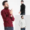 Men's Sweaters Winter High Neck Thick Warm Sweater Men Turtleneck Slim Fit Pullover Knitwear Male Double Collar Casual Knitted Swe