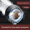 Bathroom Shower Heads New 5 Modes Water Saving Shower Head Black High Pressure Turbo Shower Onekey Stop Water Shower Head with Small Fan for Bathroom J230303