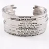 Bangle Stainless Steel Message Bangles Engraved Positive Inspirational Quote Cuff Bracelets Mantra Band For Women Gifts