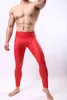 Pantaloni da uomo Allenamento da uomo Fitness Leggings a compressione Fondo in pelle PU Uomo Bodybuilding Collant in pelle Pantaloni Danza