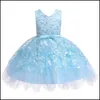 Flickas klänningar sommar spädbarn baby flicka klänning spets broderi dop för flickor 05 år födelsedagsfest kläder1 droppe leverera dhw2l