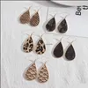 Charm Teardrop Inspired Leopard Print Snakeskin Pu Leather Charms Earrings Geometric Women Jewelry Drop Delivery Dhdsx