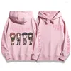 Sweats à capuche pour hommes Kpop rose sweats mignon graphique imprimé pulls à manches longues hiver décontracté chaud hauts à capuche femmes filles