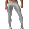 Calças masculinas homens alta estiramento apertado longo legging calça marca sexy projetado cintura baixa sweatpants comprimento total