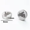 Boucles d'oreilles Jisensp 1PC moto pour femmes Original Style Vintage Punk géométrique rond faux bouchon