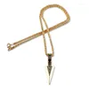 Hanger Kettingen Heren Mode-sieraden Zwart Goud Zilver Kleur Arrow Head Lange Ketting Heren Collier Femme ArrowHead