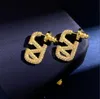 Designer orecchino lettera V logo orecchino a bottone orecchino di lusso moda donna cerchio gioielli metallo V orecchino asffvcx molto buono