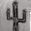 Men's T Shirts PFNW Spring Summer Men's Tide Handmade T-shirt Trendy Skeleton Desert Cactus Short-sleeve Vintage Cool Tops Leisure Tees