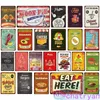 Tasty Fast Food Squid Ring Pizza Métal Peinture Plaque Peinture Fer Tin Sign Wall Art Photos Pour Restaurant Salle À Manger Décor 30X20cm W03