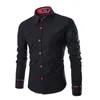 Men's Dress Shirts Fashion Spring Man Long Sleeve Shirt Leisure Wear Walk Grid Line Evening