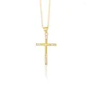 Pendant Necklaces Fashion Summer Men's Choker Chain Cross Necklace Small Gold Color Religious Jewelry For Women 2023 Wholesale