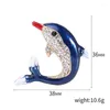 Brooches Blue Enamel Dolphin For Women Men Kids Lovely Sea Fish Party Office Daily Clothing Suit Brooch Pin Gifts
