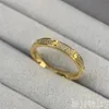 Anniversary luxury engagement love ring wed gold plated rose golden iced out designer stainless steel B4083400 elegant metal letter engagements rings ZB019 E23
