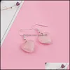 Charme Amour Coeur Pierre Naturelle Charmes Boucles D'oreilles Rose Bleu Sable Dangle Pour Les Femmes Cadeau Drop Delivery Bijoux Dhl2D